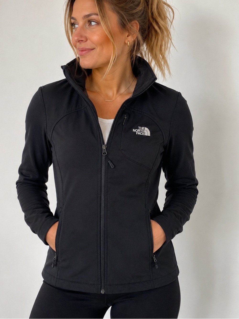 The North Face Women's Apex Bionic Black Zip-Up Softshell Jacket | Size S